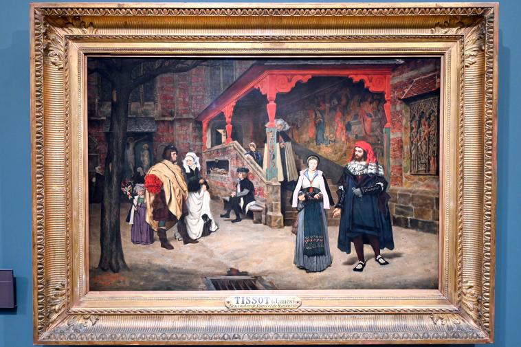 James Tissot (1860–1876), Treffen von Faust und Margarete, Paris, Musée d’Orsay, 1860, Bild 1/2
