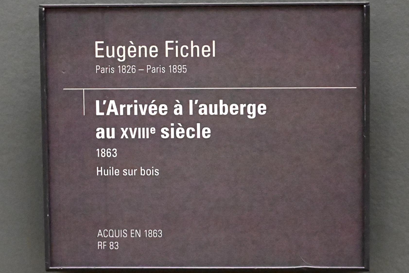 Eugène Fichel (1863), Ankunft im Gasthof im 18. Jahrhundert, Paris, Musée d’Orsay, 1863, Bild 2/2
