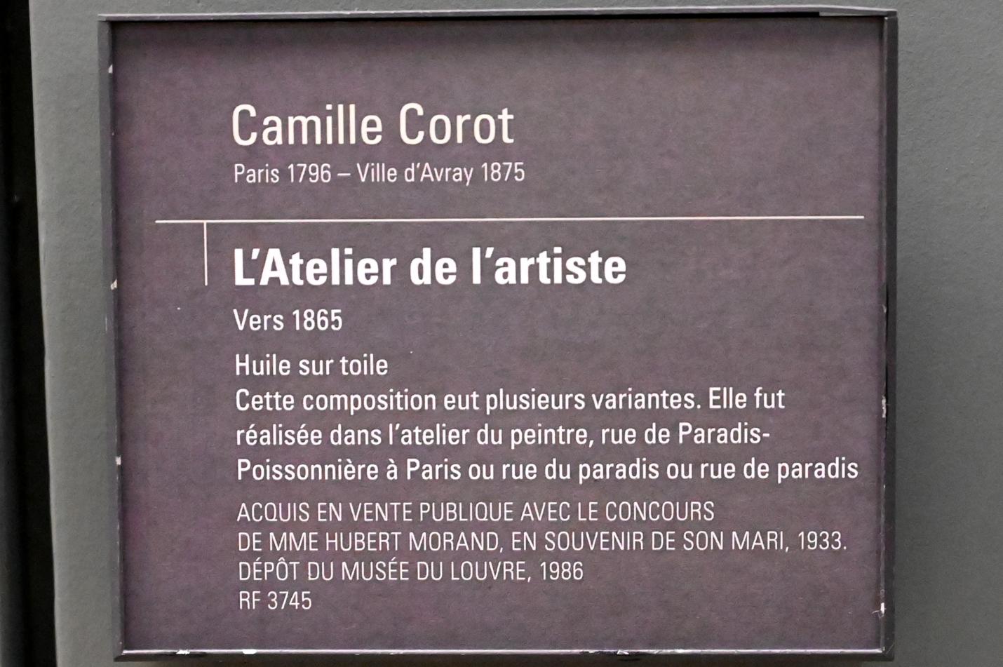 Jean-Baptiste Camille Corot (1823–1874), Im Künstleratelier, Paris, Musée d’Orsay, um 1865, Bild 2/2