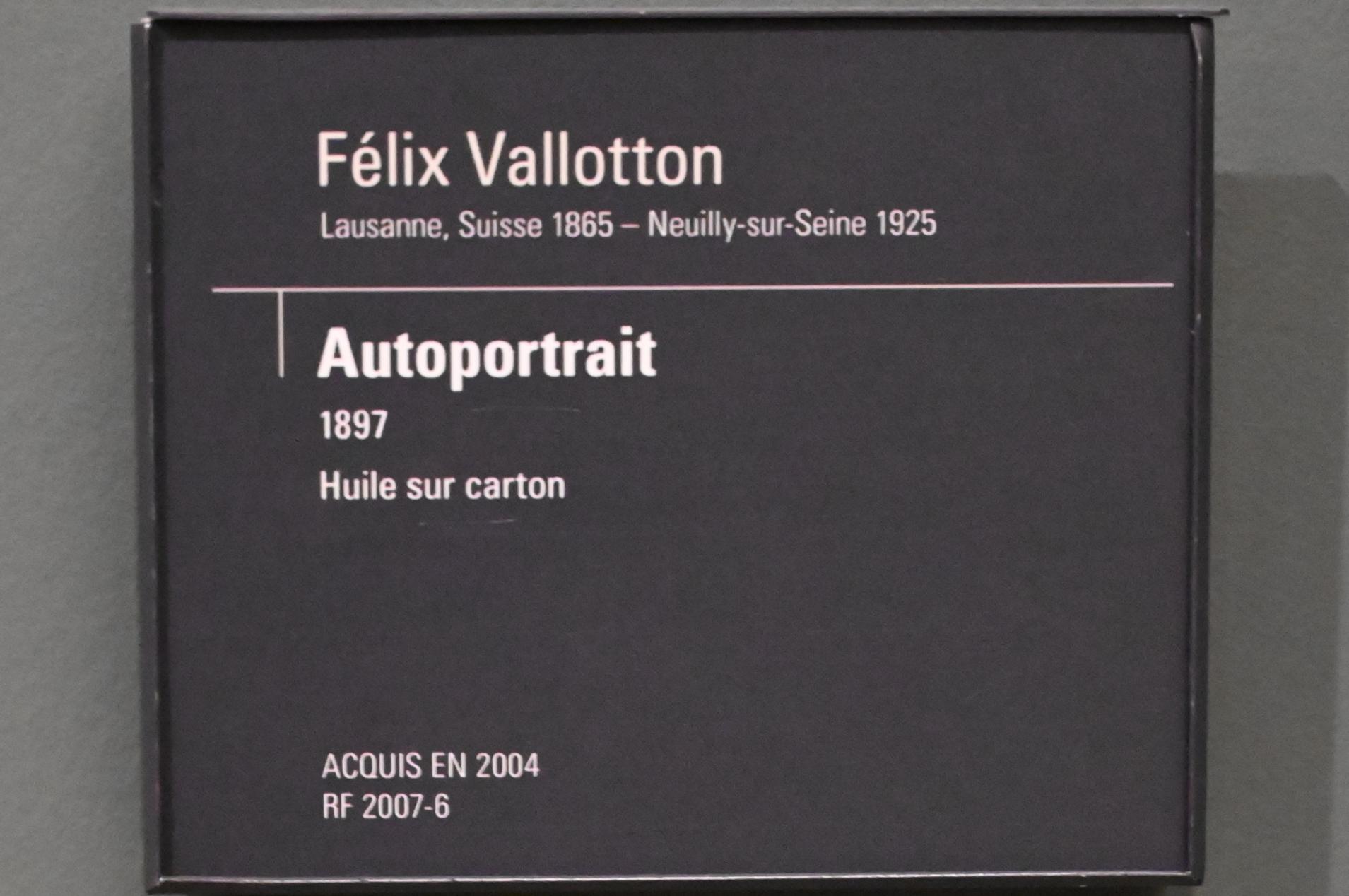 Félix Vallotton (1895–1921), Selbstporträt, Paris, Musée d’Orsay, 1897, Bild 2/2