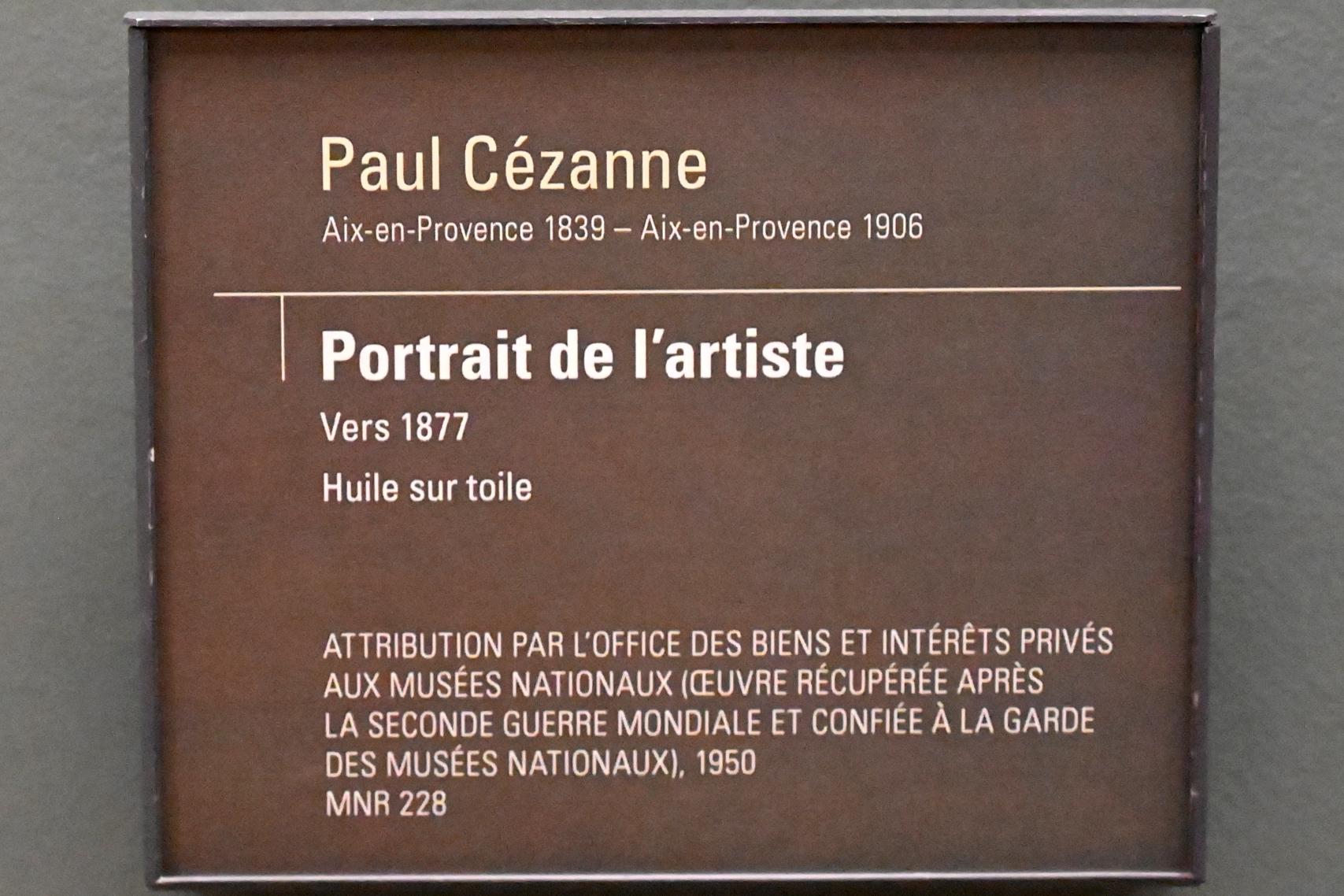 Paul Cézanne (1866–1906), Selbstporträt, Paris, Musée d’Orsay, um 1877, Bild 2/2