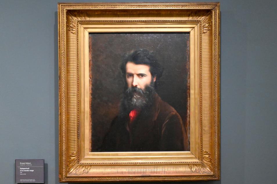 Ernest Hébert (1848–1880), Selbstporträt mit roter Krawatte, Paris, Musée d’Orsay, 1870, Bild 1/2