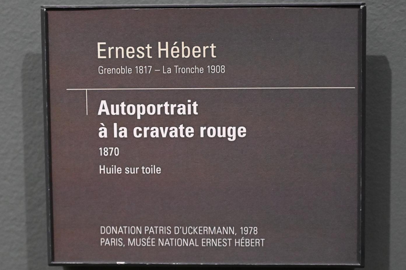 Ernest Hébert (1848–1880), Selbstporträt mit roter Krawatte, Paris, Musée d’Orsay, 1870, Bild 2/2