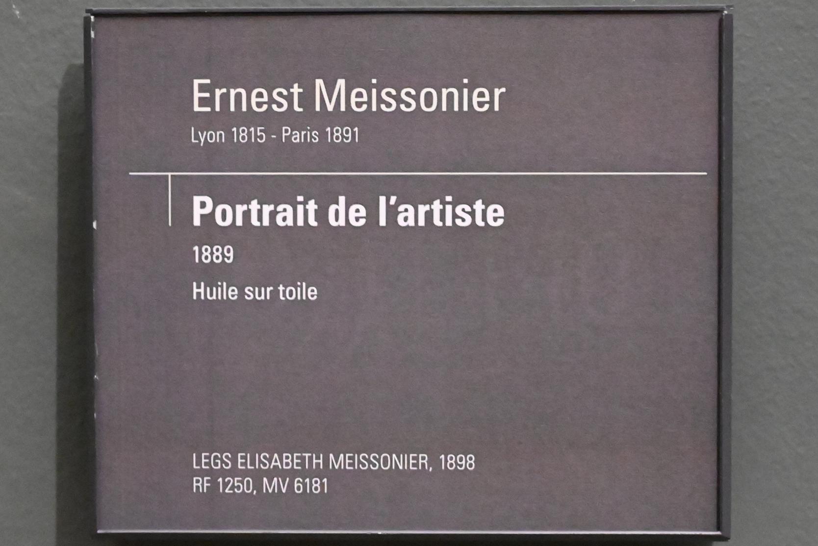 Ernest Meissonier (1849–1889), Selbstporträt, Paris, Musée d’Orsay, 1889, Bild 2/2