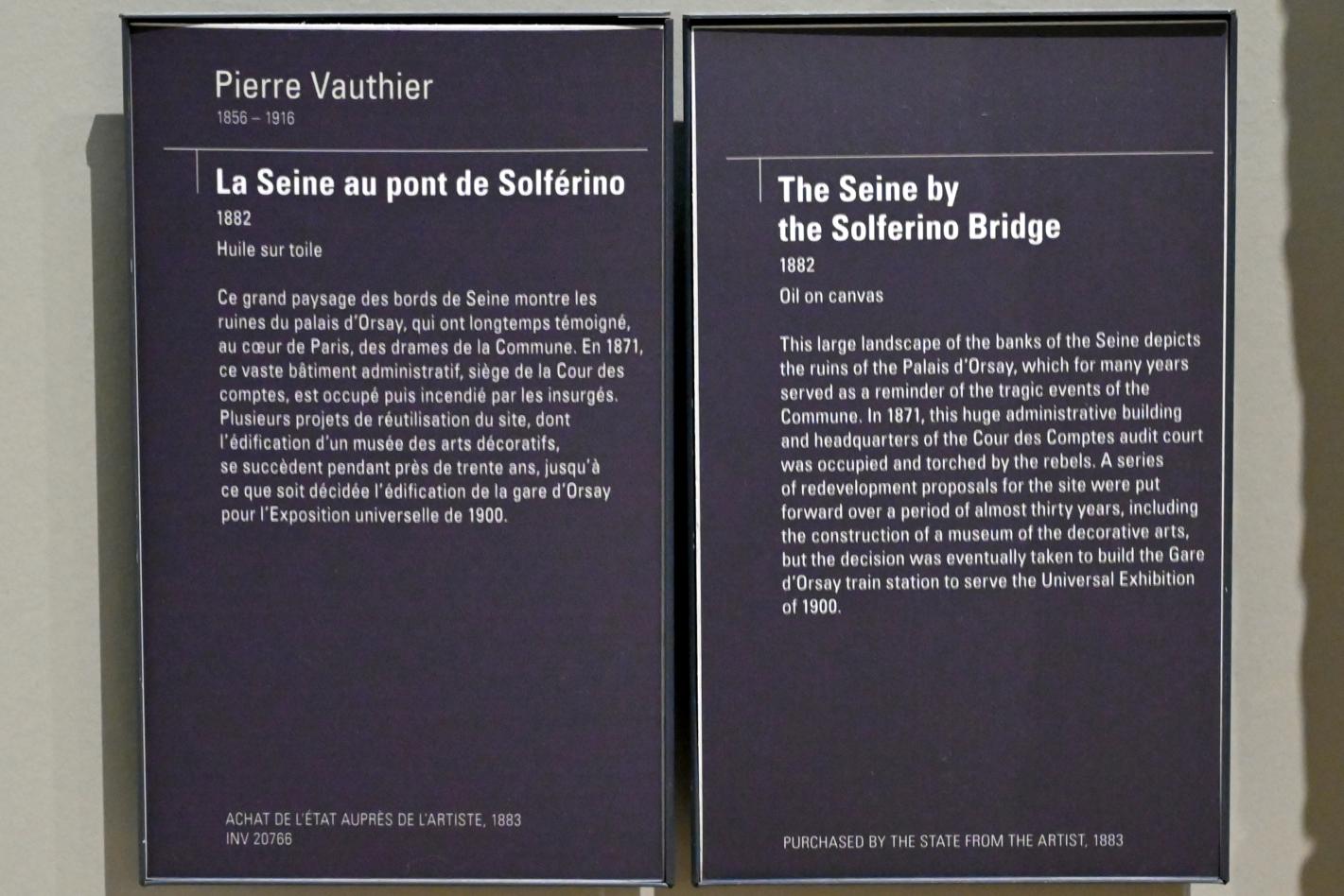 Pierre Vauthier (1882–1889), Die Seine an der Solférino-Brücke, Paris, Musée d’Orsay, 1882, Bild 2/2