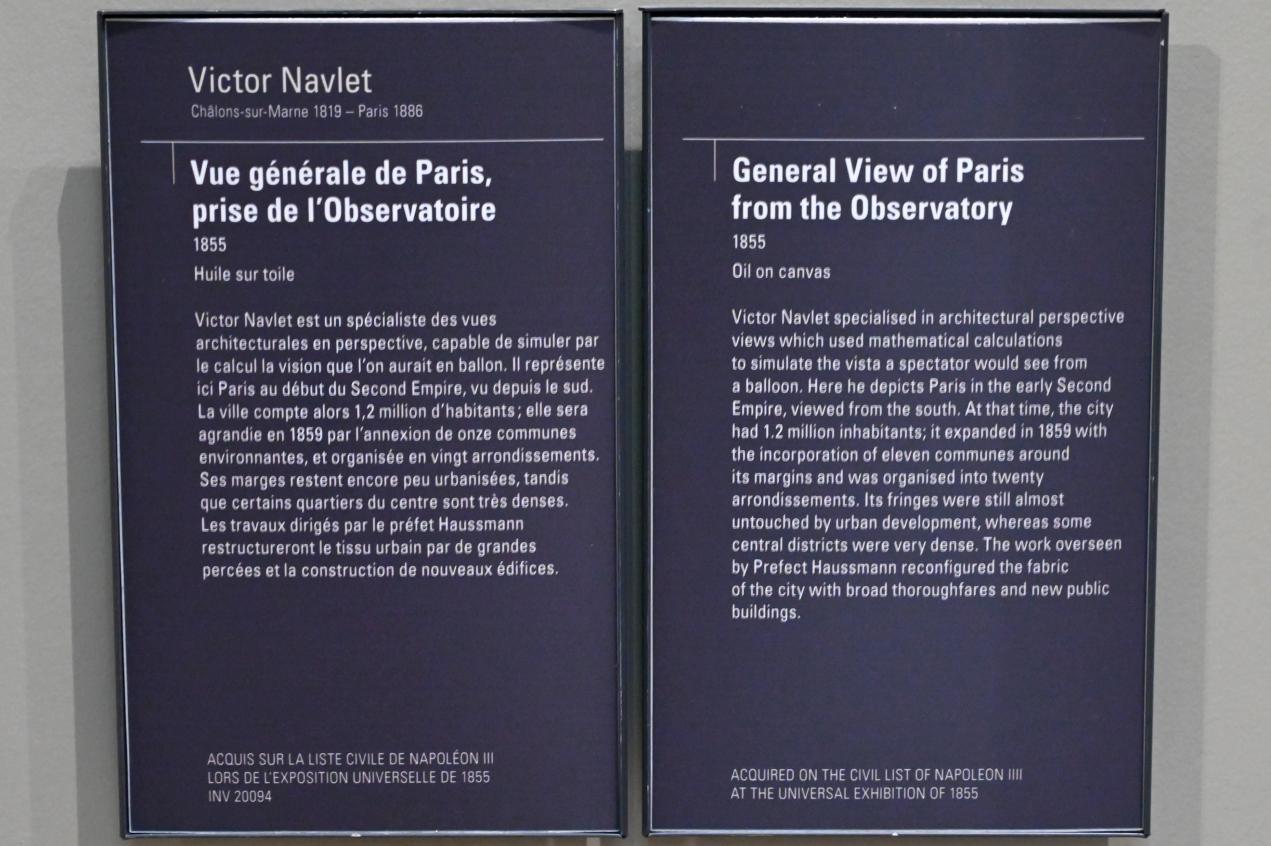 Victor Navlet (1855–1880), Gesamtansicht von Paris vom Observatorium aus, Paris, Musée d’Orsay, 1855, Bild 2/2