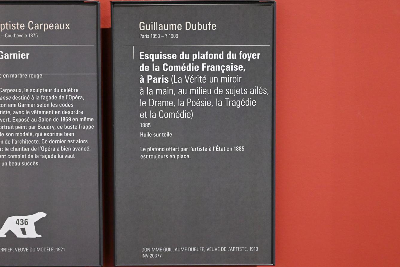 Guillaume Dubufe (1885), Skizze der Decke des Foyers der Comédie Française in Paris, Paris, Comédie-Française, jetzt Paris, Musée d’Orsay, 1885, Bild 2/2