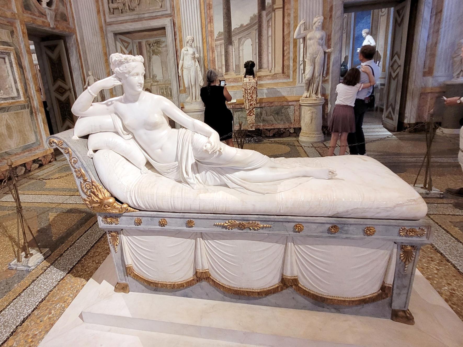 Antonio Canova (1794–1816), Paolina Borghese Bonaparte als Venus Victrix, Rom, Villa Borghese, Galleria Borghese, 1804–1806, Bild 1/3