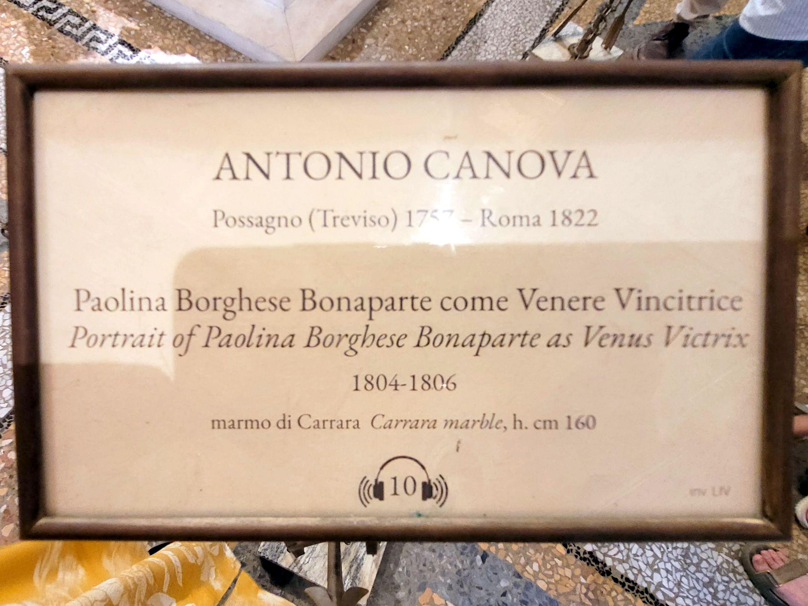 Antonio Canova (1794–1816), Paolina Borghese Bonaparte als Venus Victrix, Rom, Villa Borghese, Galleria Borghese, 1804–1806, Bild 3/3