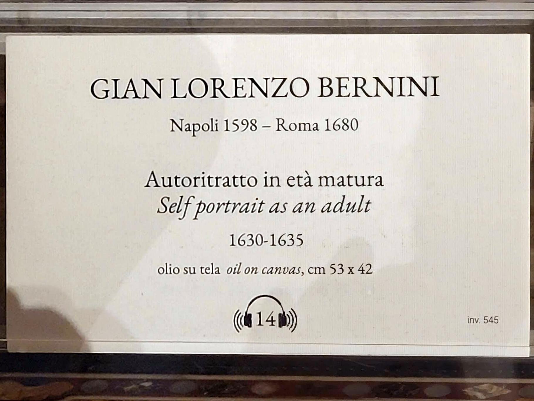 Gian Lorenzo Bernini (1614–1679), Selbstporträt als Erwachsener, Rom, Villa Borghese, Galleria Borghese, 1630–1635, Bild 2/2