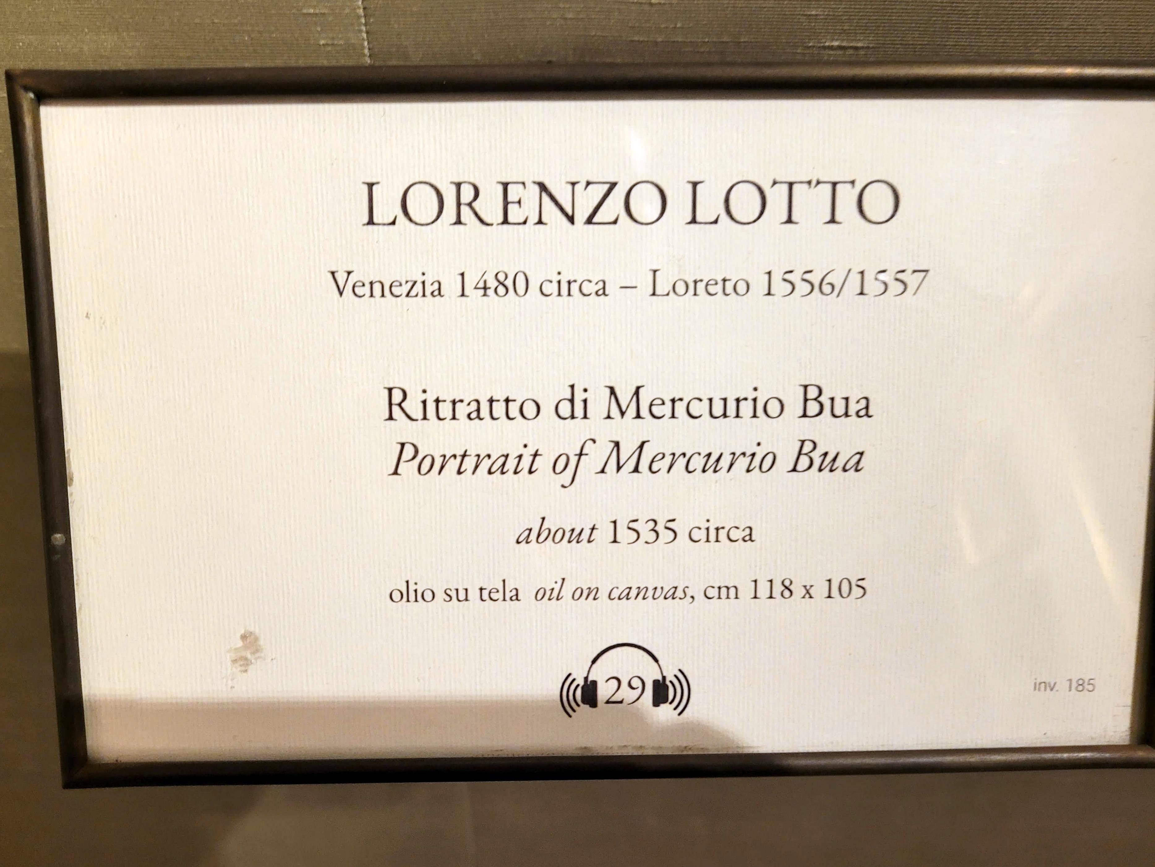 Lorenzo Lotto (1503–1549), Porträt des Mercurio Bua, Rom, Villa Borghese, Galleria Borghese, um 1535, Bild 2/2