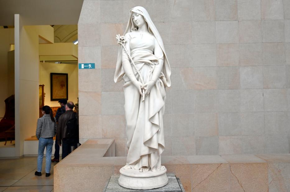 Eugène Delaplanche (1869–1891), Die Jungfrau mit der Lilie, Paris, Musée d’Orsay, 1878, Bild 1/3