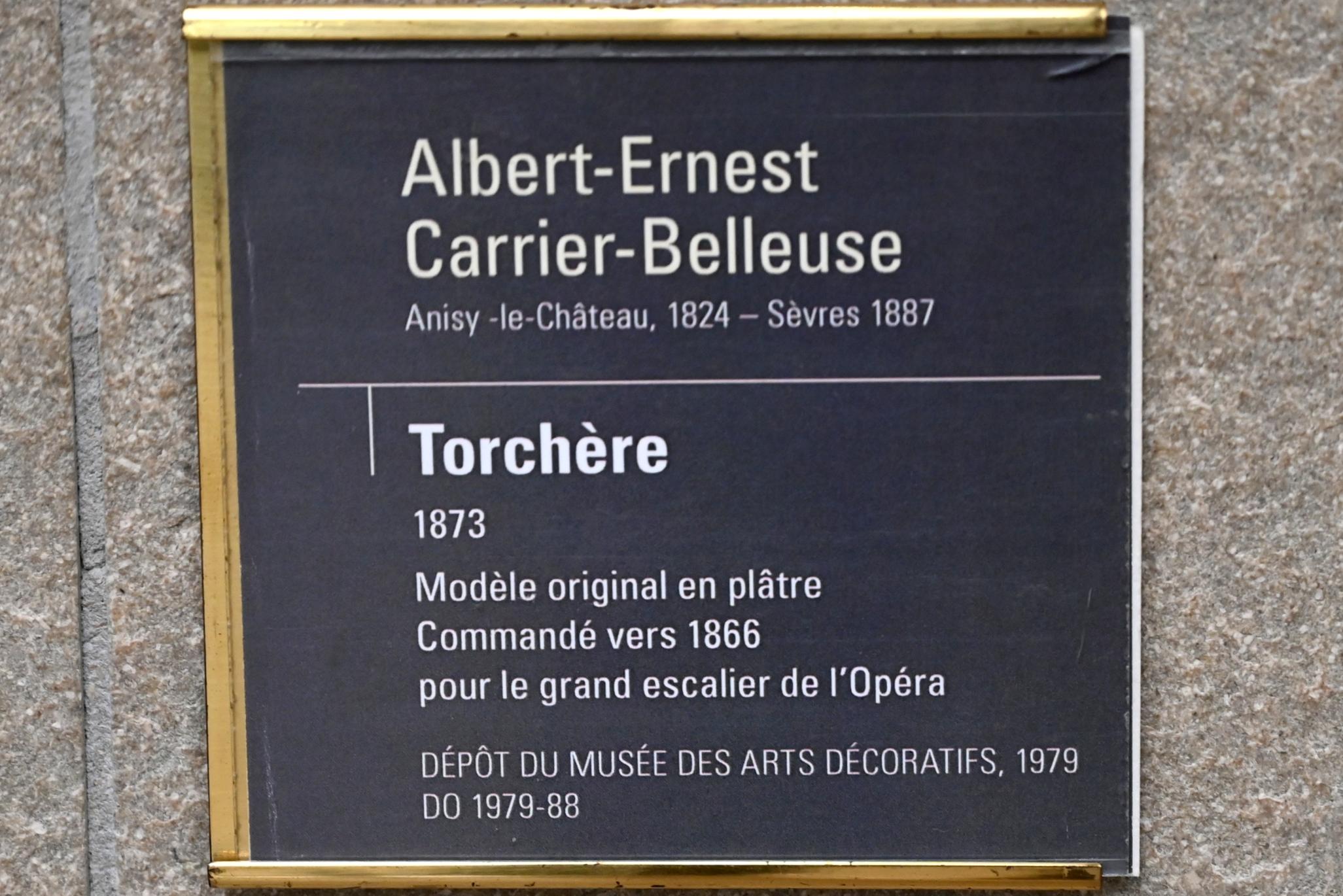 Albert-Ernest Carrier-Belleuse (1863–1875), Torchère, Paris, Opéra Garnier, jetzt Paris, Musée d’Orsay, 1873, Bild 3/3